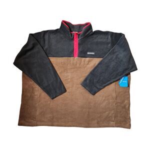 Columbia Steens Mountain Half Snap II Fleece Men’s 6X Brown Black NWT